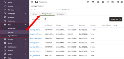 How to View Completed Jobs in Responsys