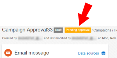 An image of an Approval status set to Pending approval