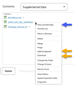 An image of the menu for the Supplemental Data Mapping file