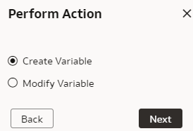 Create Variable option