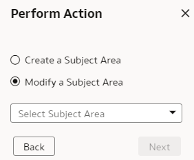 Modify a subject area option