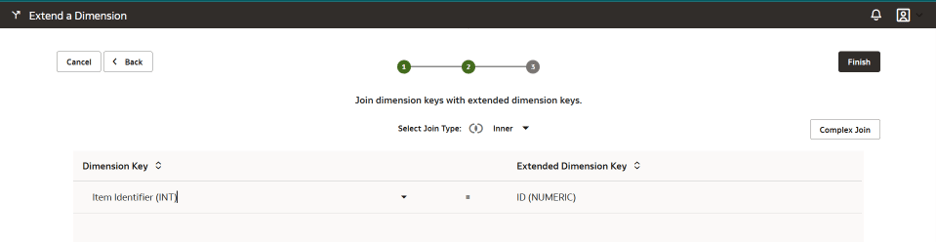 Step 2 of the Extend a Dimension wizard
