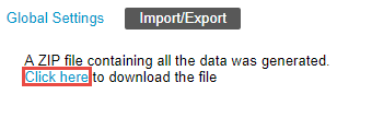 Download the zip export file.