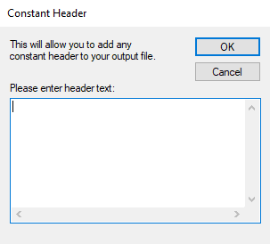 Constant Header window in Integration Manager.