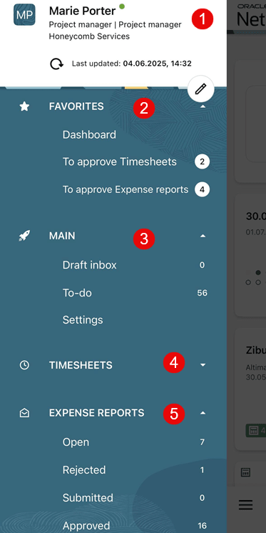 Navigation drawer screenshot