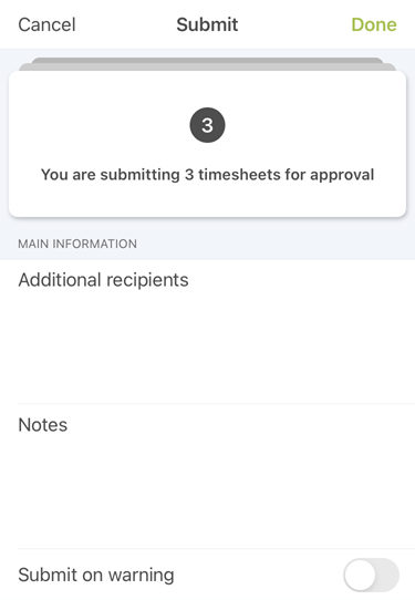 Submit multiple timesheets