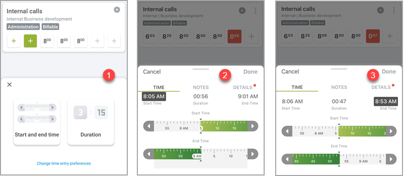 Start and End time slider