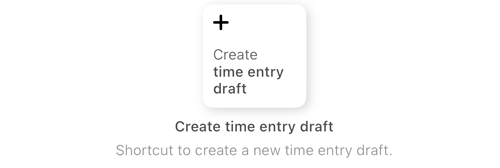 Create time entry draft screenshot