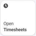 Open timesheets widget screenshot