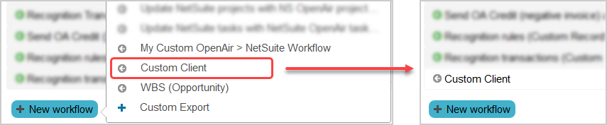 Adding a custom workflow to the list of integration workflows.