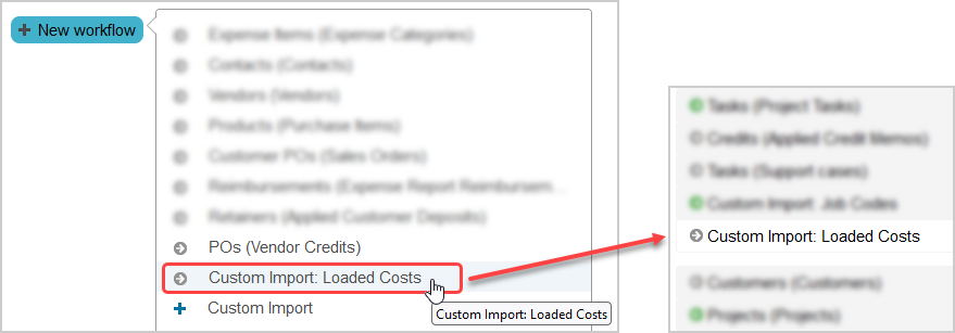 Adding a custom workflow to the list of integration workflows.