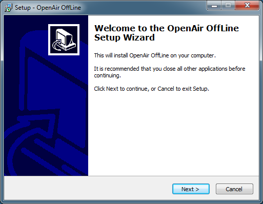 OpenAir OffLine Setup Wizard