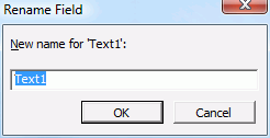 Rename field dialog in Microsoft Project.