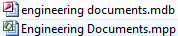 MDB and MPP files as listed in Windows Explorer.