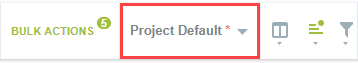 Custom list view configurations panel in the list view toolbar.