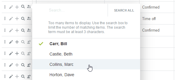 Changing the resource booked for all bookings in a booking row.