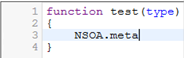 Autocompleted user scripting function in the script editor.