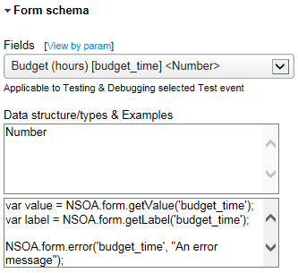 Form schema explorer in the Scripting Studio tools and settings pane.