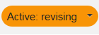 "Active: revising" status dropdown field value on orange color background.