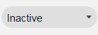 Inactive status dropdown field value on gray color background.