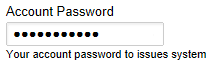 Example of password custom field.