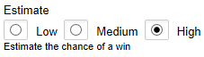 Example of radio buttins custom field.