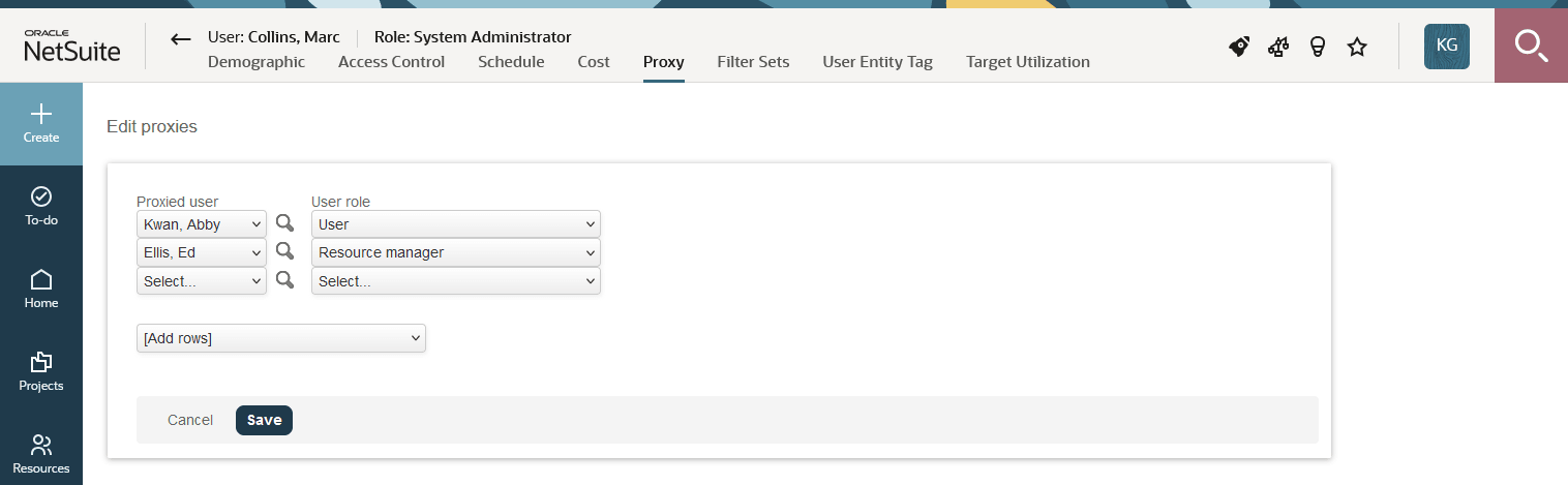 Enable an employee to proxy in as another employee.