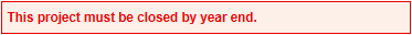 Example of error message banner.
