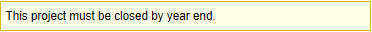 Example of warning message banner.