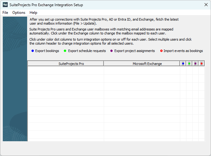 Exchange Integration Manager Setup window.