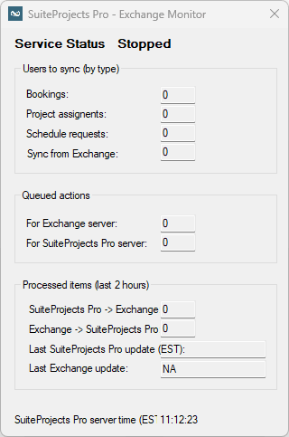Exchange Integration Engine Monitor window.