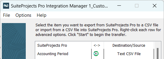 Main window in Integration Manager showing the shortcut filename in teh title bar.