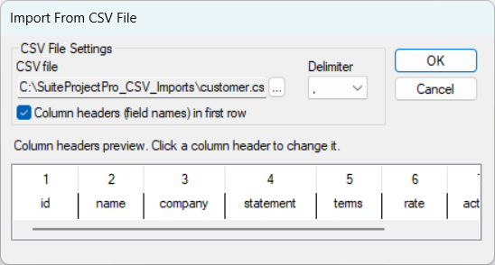 Select Import Options window in Integration Manager.