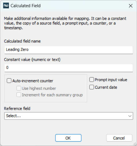 Leading Zero Calculated Field