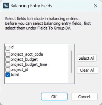 Select Items window in Integration Manager.