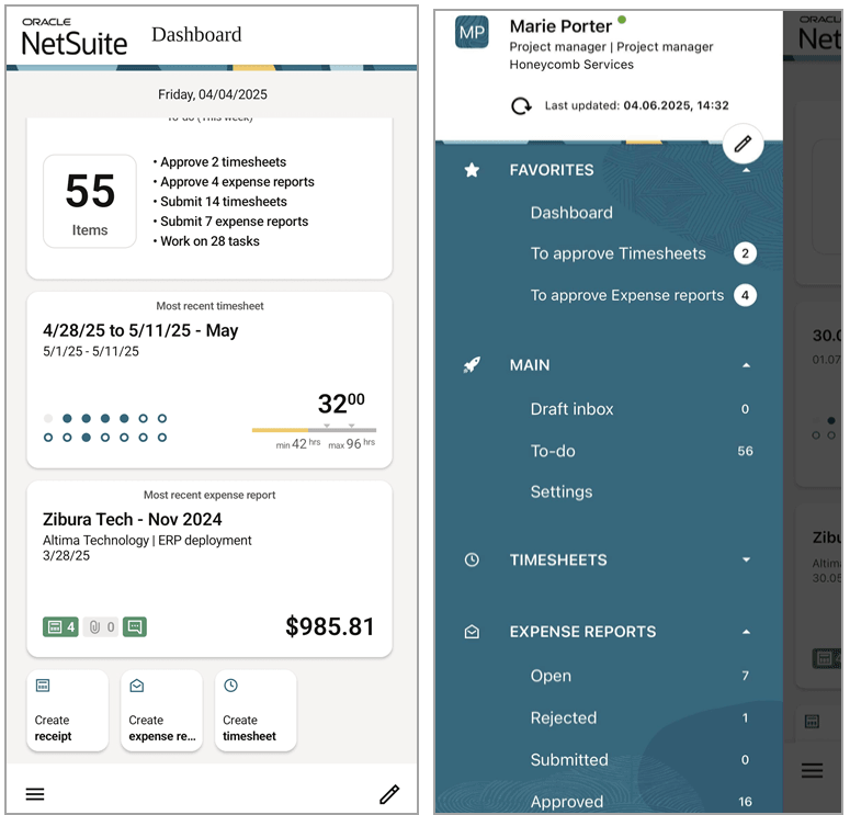 Dashboard on iPhone and Android