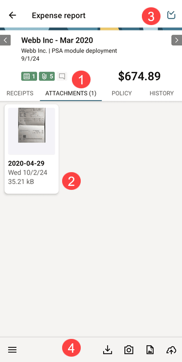 Expenses attachments