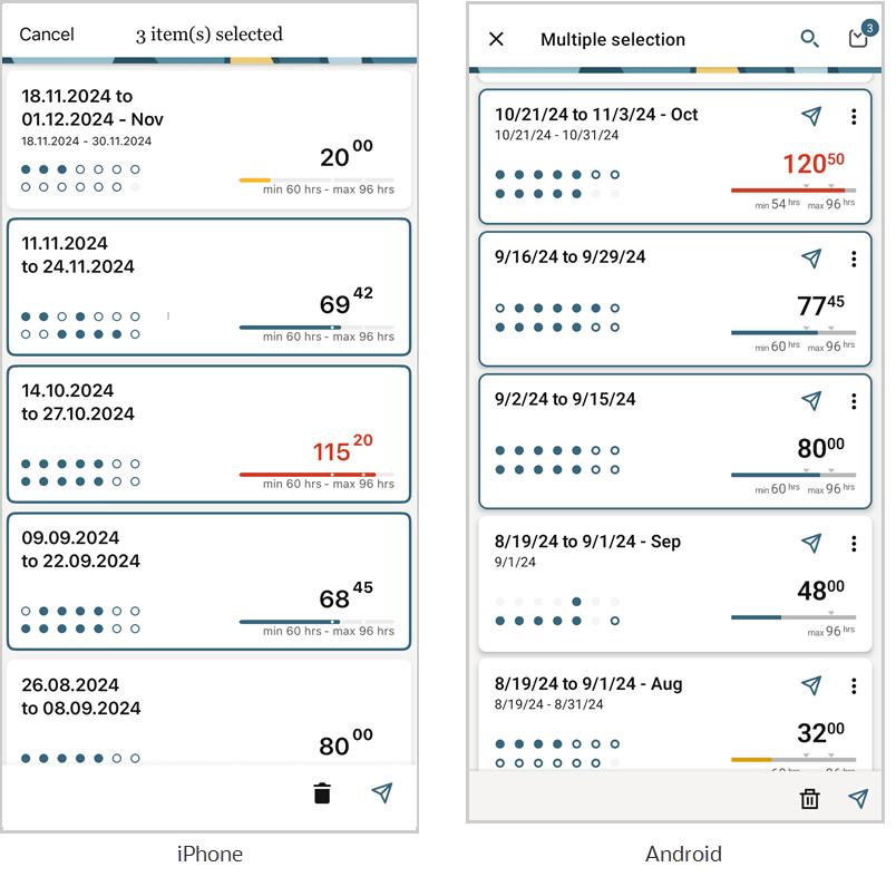 Bulk actions for iPhone and Android