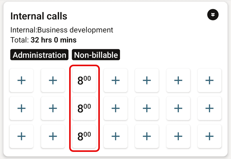 Adding multiple time card rows to split the time entered for the same task or project