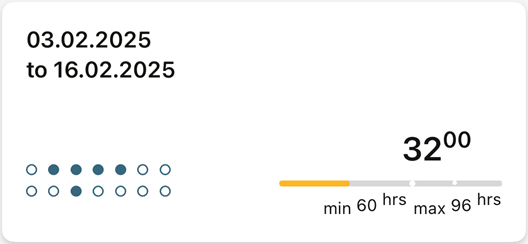 Most recent timesheet widget screenshot