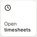 Open timesheets widget screenshot