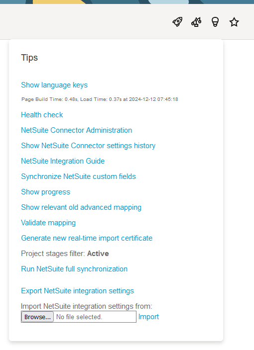 NetSuite Connector contextual tips