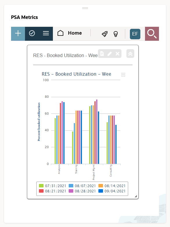Portlet showing the SuiteProjects Pro home page on NetSuite dashboard.