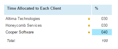 Example of Allocation grid custom field.