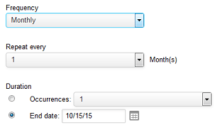Charges for incomplete periods settings.