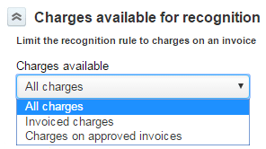 Charges available for recognition settings.