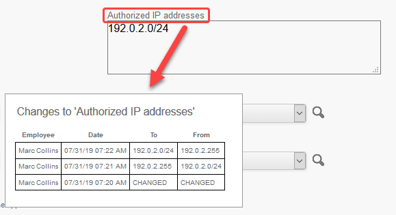 Custom field audit trail