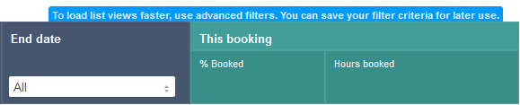 Tip at the top of long lists with over 500 rows of data.