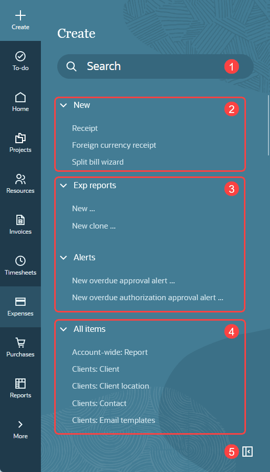 Create menu