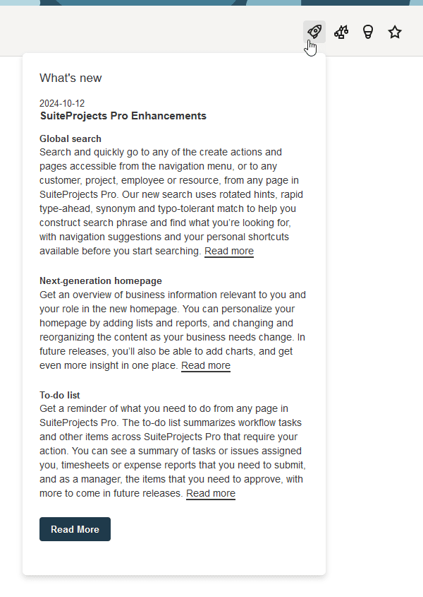 Product Updates button screenshot